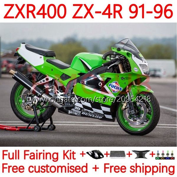 Набор для тела для Kawasaki Ninja ZXR 400 CC ZX-4R ZXR400 91 92 93 94 95 96 Cowling 19NO.9 ZX4R 400CC ZX 4R ZXR-400 1991 1992 1993 1994 1995 1996 ABS Full Sage Sale Green Green Green green
