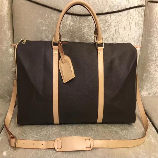 

2021 men duffle bag women travel bags handbag luggage travel bag mens pu leather handbags large cross body bag totes 55cm265i