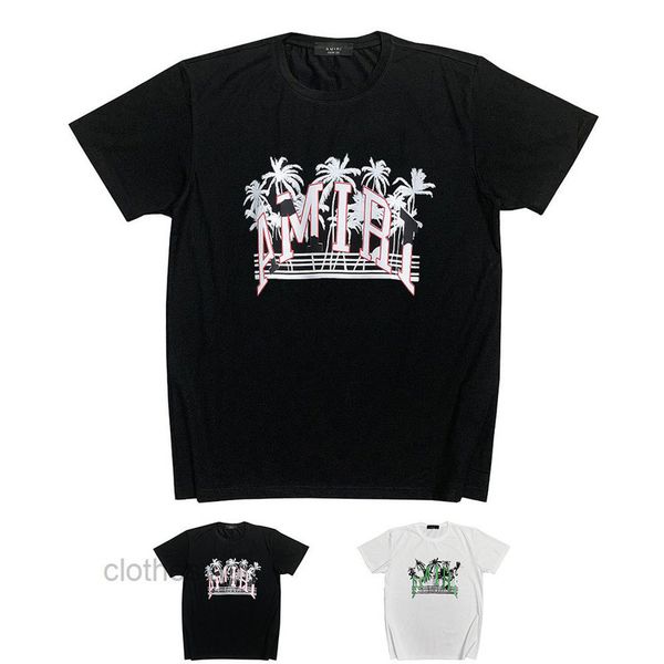 

s amirs t shirts 2022 fashion short sleeve coconut alphabet print casual hip hop half men uz0l, White;black