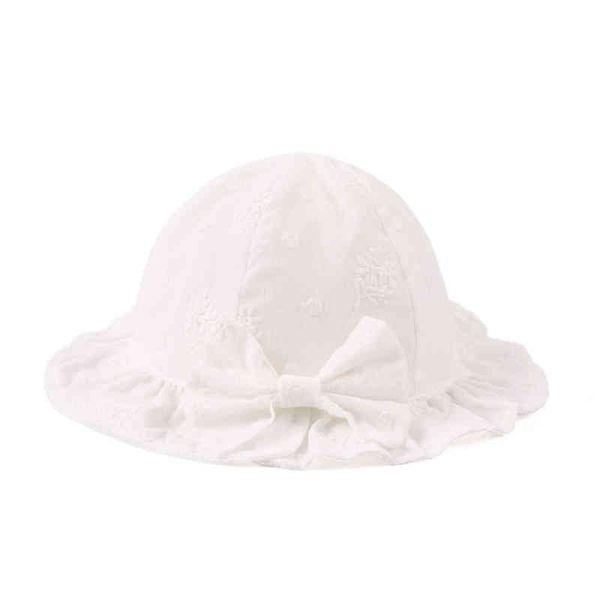 

toddler girls bow cotton sun hat girls breathable flower bucket cap summer embroidery hat children outdoor cap l220728, Yellow