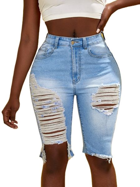 

sxy ripped raw cut denim shorts n2aa#, White;black