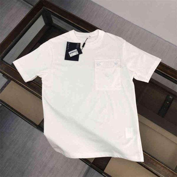 

selling summer pure cotton short-sleeved t-shirt europe/america states tide brand pda metal triangle standard pocket casual round neck coupl, White;black