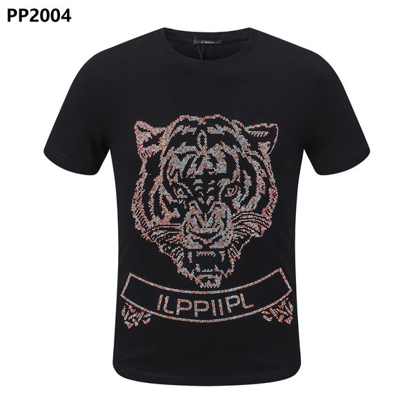 

2022 phillip plain men pp designer skull diamond t shirt short sleeve brand spring and summer high o-neck quality skulls tshirts tees 115, White;black