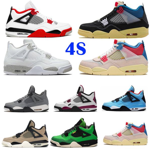 

4s men women basketball shoes himmer red thunder taupe haze university blue royalty white oreo black cat bred mens trainers sports sneakers