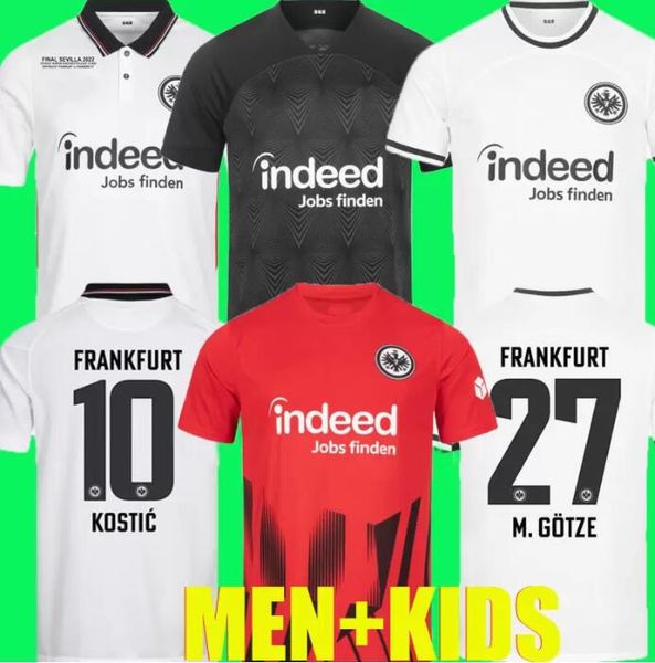 

22 23 frankfurts soccer jersey eintrachts cup third final budapest away 2022 2023 sow borre kostic hauge m.gotze 27 football men kids kit ka, Black;yellow