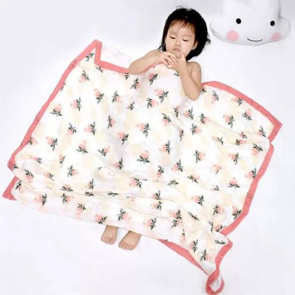 Toalhas de banho infantil Impresso Muslin Four-Layer Bambu Algodão Toalha de Gaze Envolvida por Ins Baby Cobertor 27 Designs