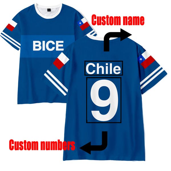 CILE TShirt Nome personalizzato Numero Chl T-shirt Nazione Bandiera Cileno College 3D Stampa Abbigliamento Dropship Camiseta Seleccion Chilena 220704