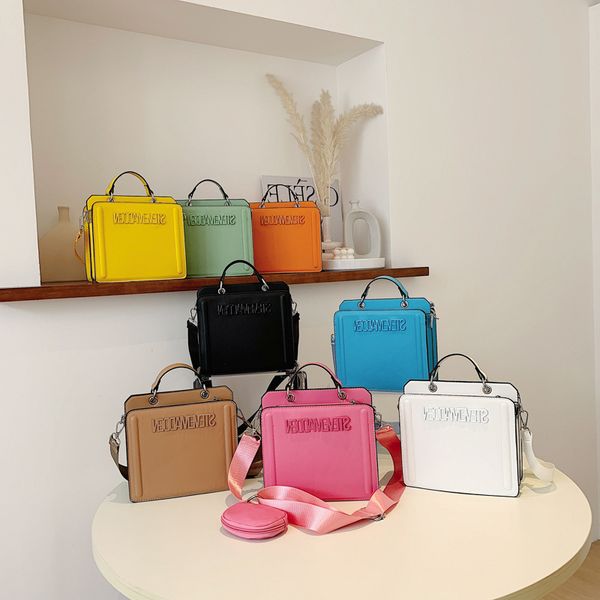 

50%off bags2022 summer new fashion simple one msenger tote women's suit designer wide shoulder handbag letter small square crossbody ba