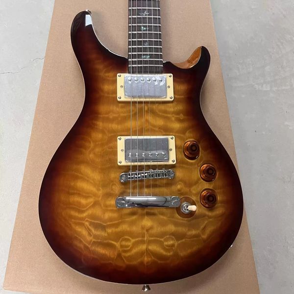 

oem electric guitar chrome hardware delivery support customize qulited mpale