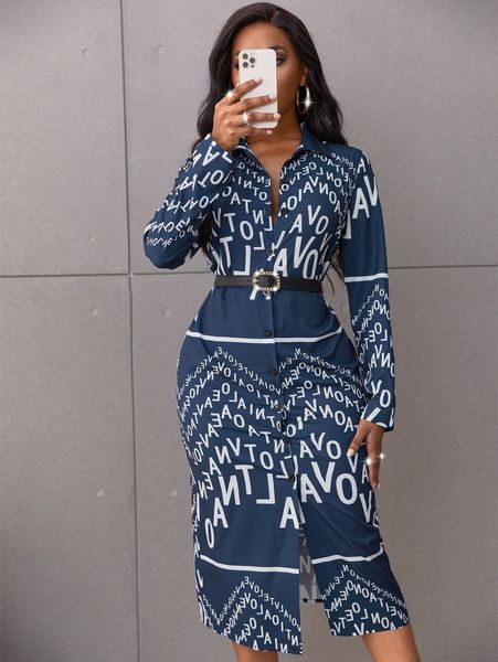 

random letter graphic shirt dress without belt i4a3#, Black;gray
