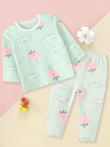 

toddler girls cartoon graphic and pants set she, White