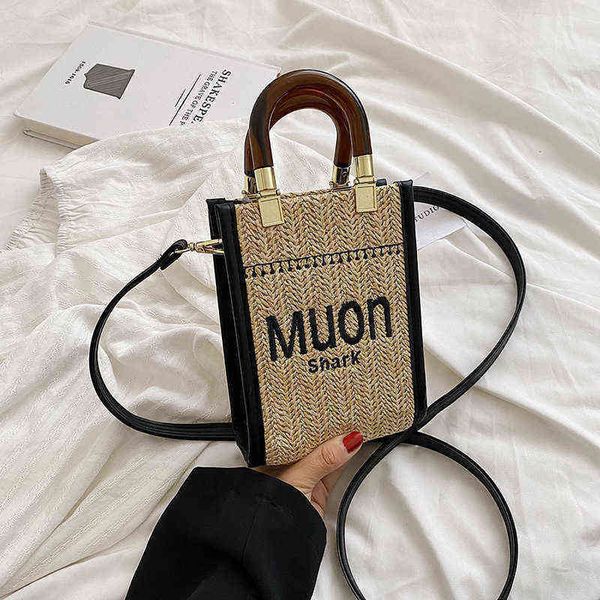 

factory outlet net red same portable tote fenjia straw woven women's new one shoulder handbag