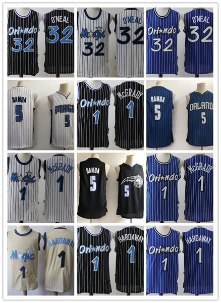 

mens orlando''magic''32 shaquille o'neal 1 penny hardaway 5 mohamed bamba basketball shorts basketball jerseys, Black;red