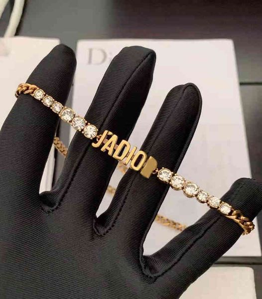 

d home new letter gold chain red necklace personality bracelet female 2022 luxury brand fashion design versatile ladies jewelry, Black