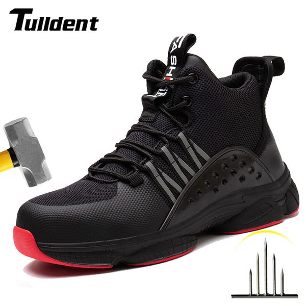 

male indestructible shoes work sneakers safety shoes men puncture-proof work boots men steel toe shoes male safetyboots, Black;brown