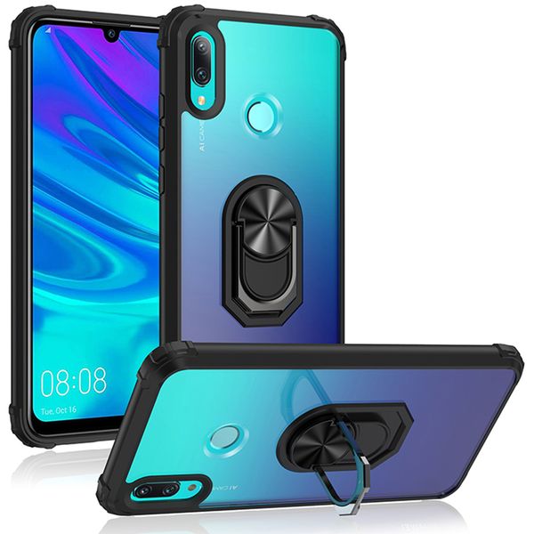 

clear acrylic phone cases for huawei p20 p30 p40 pro lite p smart y5 y6p y7p y9 prime armor shockproof ring holder kickstand magnetic phone