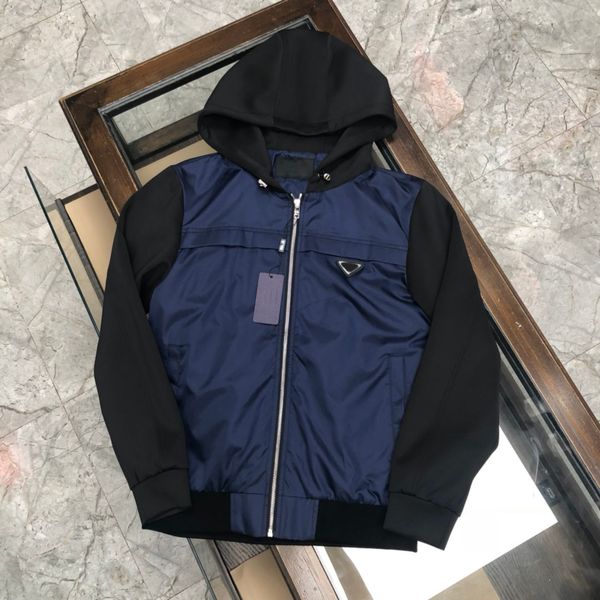 

2023 mens bomber casual winter jackets men high end designer fashion stitching knitted fabric luxury zip men's coat windbreaker, Black;brown