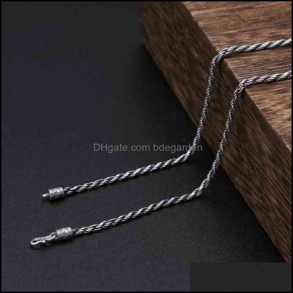 

pendant necklaces thai classic retro weave for women s925 sterling long chain real sier cross necklace jewery dr bdegarden dhfho, Silver