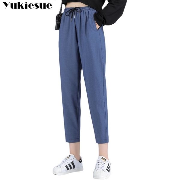 

streetwear autumn women s suit pants female ankle length high waist harem pants capris for women trousers woman plus size 210412, Black;white