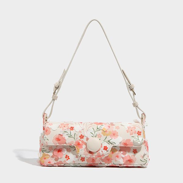 

floral fresh bageutte sweet young shoulder bag japan and korea style pink party