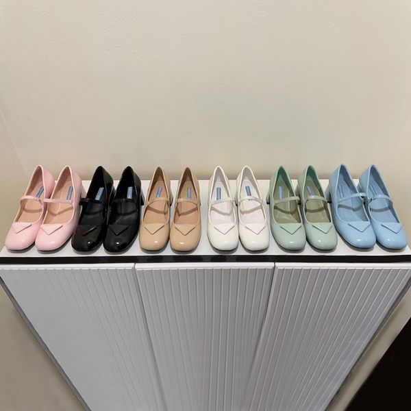 

women sandals chunky heel sandal mary jane printed shoes lady leather slides summer dress shoe fashion vintage loafers with box, Black