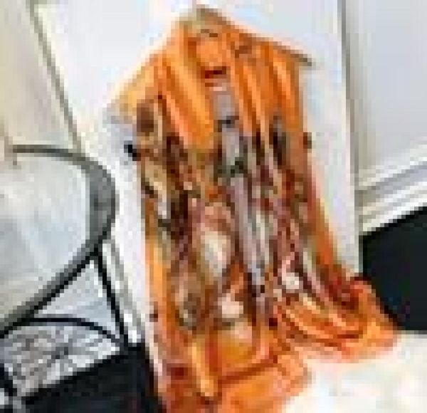 

2021 famous designer ms xin design gift 100 silk scarf size 180x90cm can be whole, Blue;gray