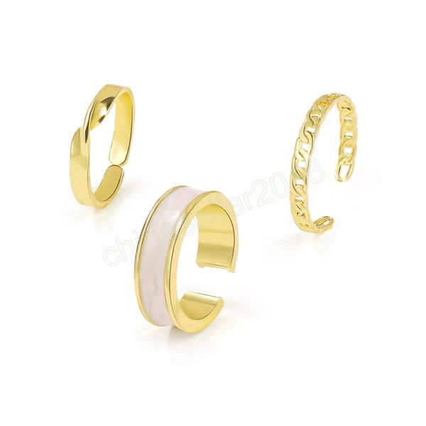

retro geometric twisted golden ring set women boho simple metal round rings fashion street girl jewelry, Golden;silver