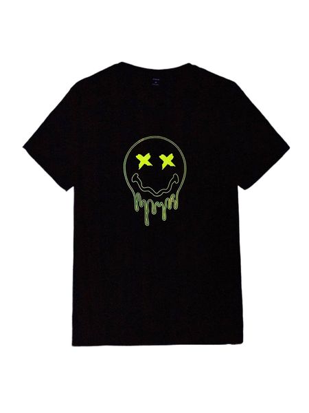 

men reflective cartoon graphic tee t5og#, White;black