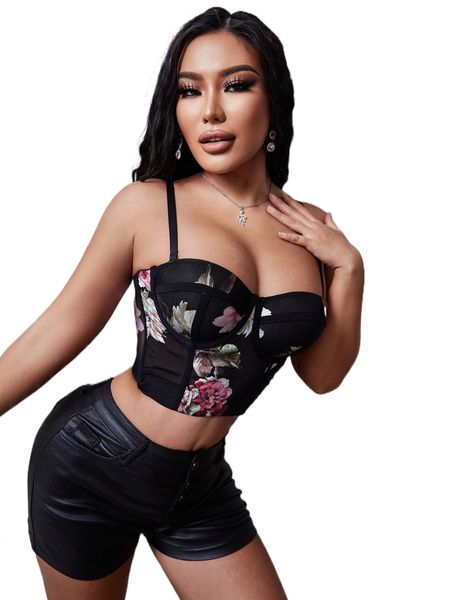 

apperloth a floral print bustier cami w6ro#, White