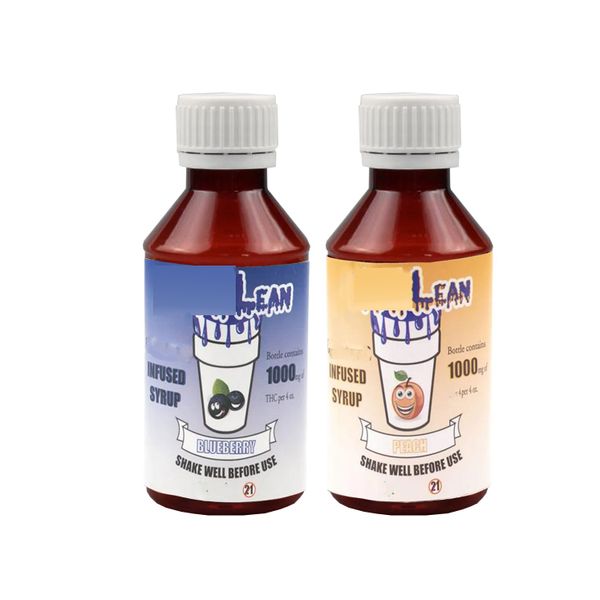 

empty thclean 1000mg 120ml infused syrup brown bottle blueberry juice 100ml bottle