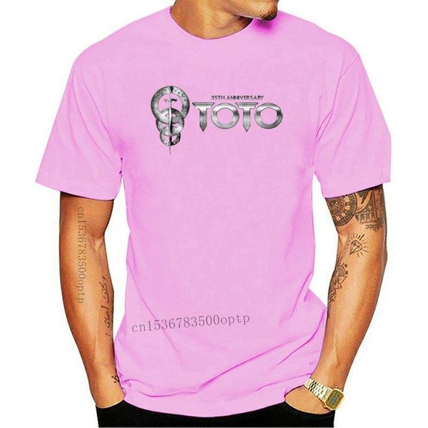 Camisetas masculinas Toto Band 35 LOGO DE ANIVERSÁRIO MAIS FATHA MATHENS MANDAS MANEIRAS CULTER CLOGOM TOP TOP PLUS SIZEMEN's