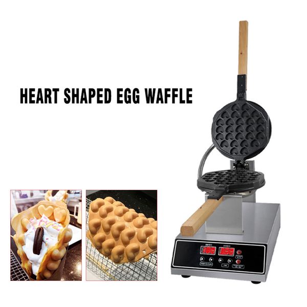 Commerciale Elettrico 220V a Forma di Cuore Uovo Bubble Waffle Maker Macchina Antiaderente Eggettes Cialde Ferro Torta Forno