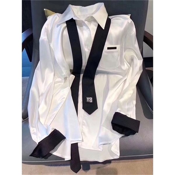 

white shirt fashion long sleeve women's chiffon summer loose cool women's shirt shirt 220812