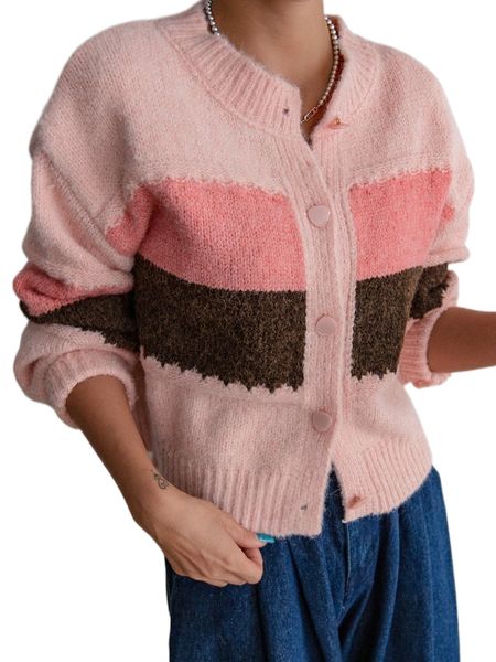 

dazy color block drop shoulder cardigan z3yt#, White;black
