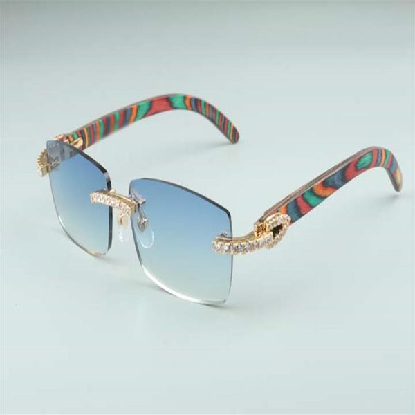 

3524012-10 big diamond sunglasses peacock wood glasses square piece eyeglasses fashion men's and women's boundl248m, Black