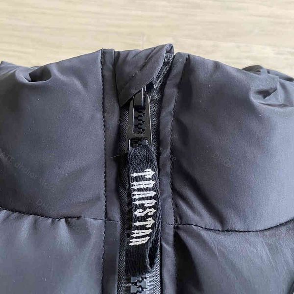 

light luxury down jacket designer trapstar warm velvet embroidered letters windproof hoodie ladies high street style variety, Black