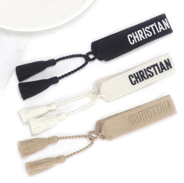 

classic brand fashion bracelets chains jewelry bangles handmade embroidered link woven tassel adjustable women men lover gift chain bangle 2, Black