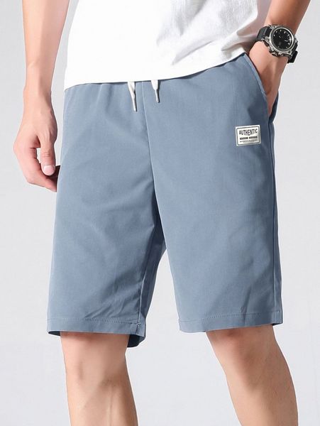 

men letter patched drawstring waist shorts q3am#, White;black