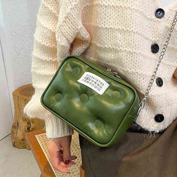 

evening bags down cotton shoulder crossbody for women fluffy textures handbags fashion square messenger bag lady shopper purses 2022 220428
