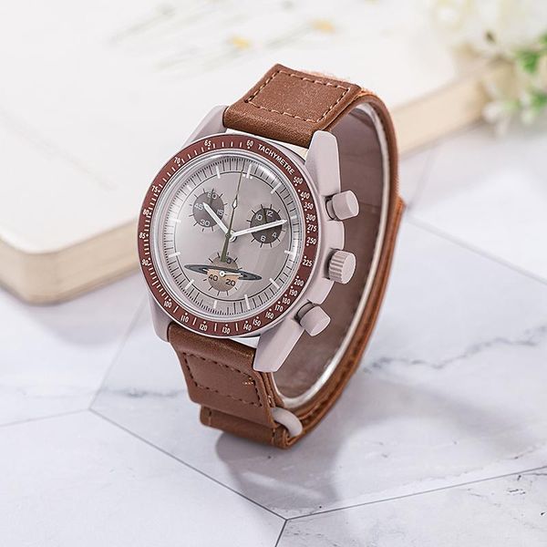 

new couple/men's watch movement haute couture automatic mechanical case 316 stainless steel strap imported leather strap 2022, Slivery;brown