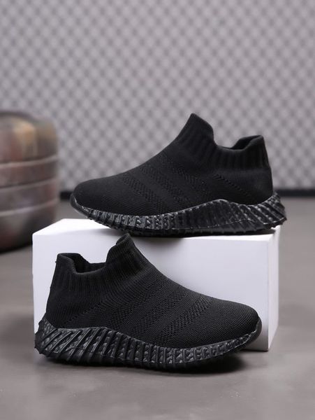 

boys minimalist slip on sneakers she02, Black