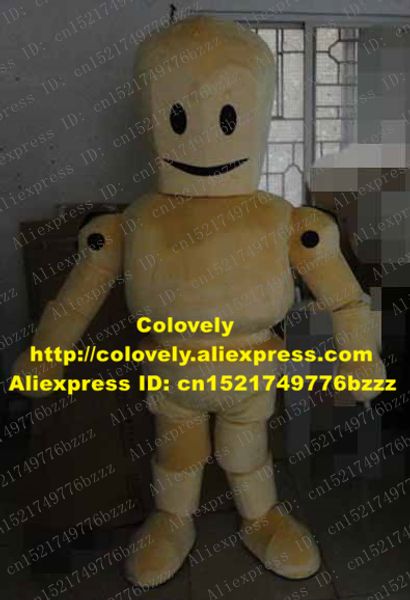 

mascot doll costume smart yellow wooden man mascot costume mascotte doll maumet puppet puppetry with big black mouth smiling face no.3777 fr, Red;yellow