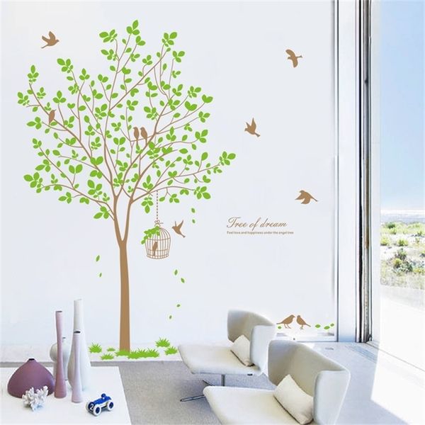 Großer Baum Wohnzimmer Schlafzimmer Hintergrund Dekoration Wandaufkleber für Wandtapetenaufkleber T200421