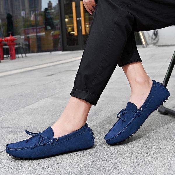 

driving loafers men suede all-match fashion trend elegantes non-slip comfortable casual summer shoe outdoor sneaker cycling shoe, Black