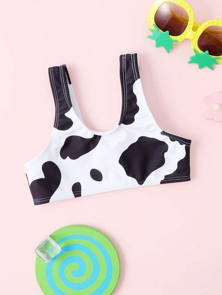 

toddler girls cow print bikini she, Blue