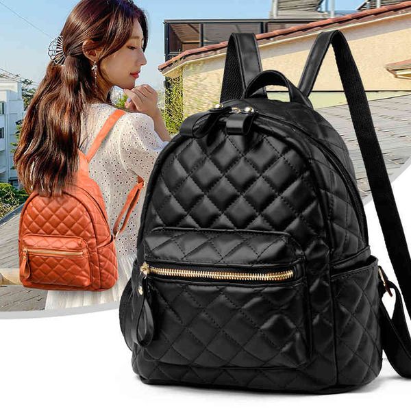 

bag female 2022 spring new leisure versatile backpack embroidered thread student backpack