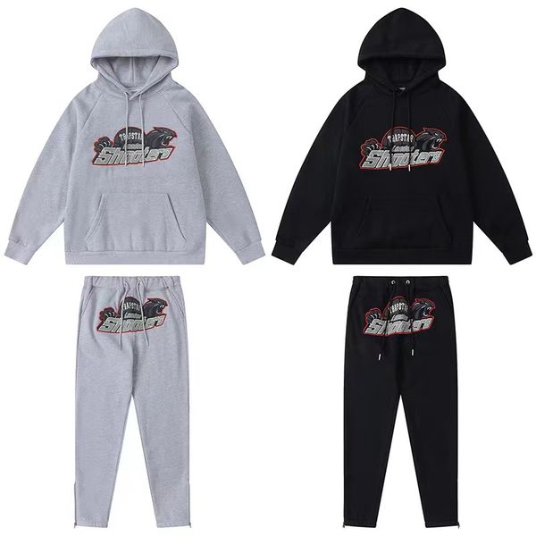 

trapstar designer men's set tiger head suit fleece sports tracksuits towel embroidery letter womens mens tracksuit hooded hoodies and p, Gray