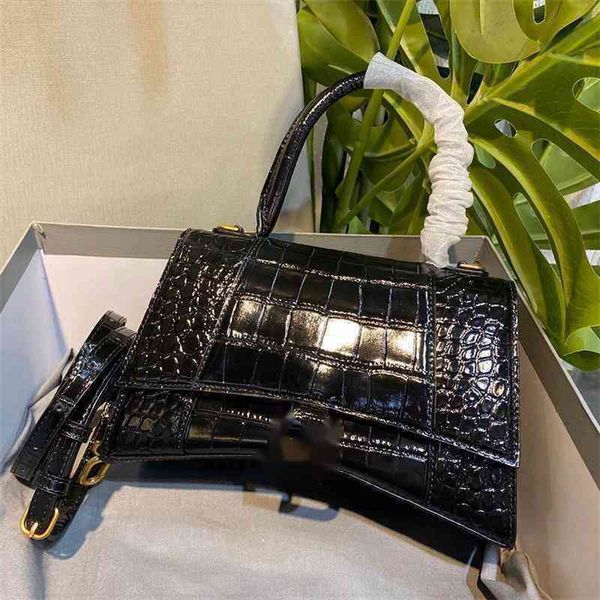 

handbags designer balencaigass luxury paris real leather crocodile hourglass light women's net red same one shoulder messenger