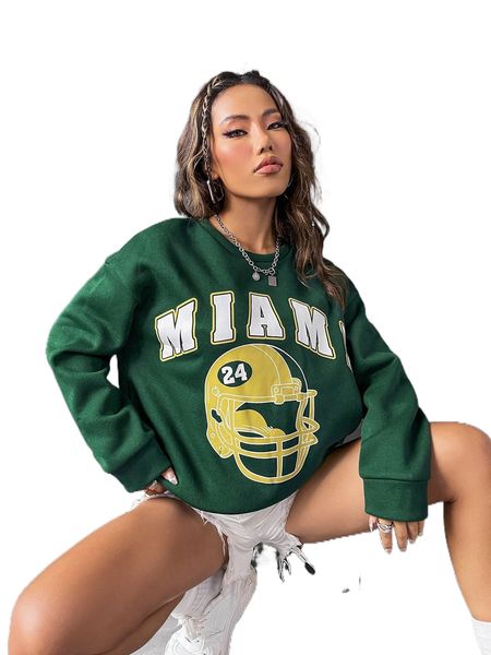 

letter graphic drop shoulder sweatshirt 17hk#, Black