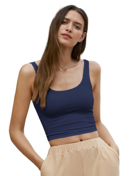 

rib-knit crop tank 07t8#, White